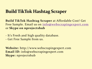 Build TikTok Hashtag Scraper