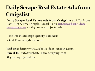 Daily Scrape Real Estate Ads from Craigslist