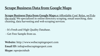 Scrape Business Data from Google Maps