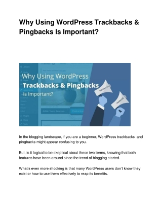 Why Using WordPress Trackbacks & Pingbacks Is Important?