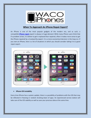 When To Approach An iPhone Repair Expert?