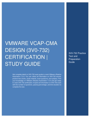 VMware VCAP-CMA Design (3V0-732) Certification | Study Guide