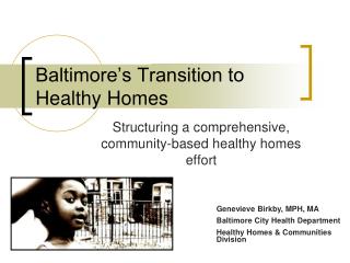 Baltimore’s Transition to Healthy Homes