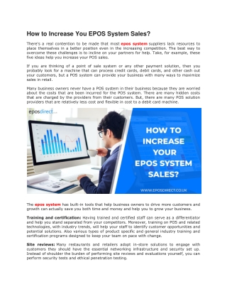 How to Increase You EPOS System Sales?