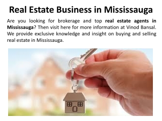 Real Estate Business in Mississauga