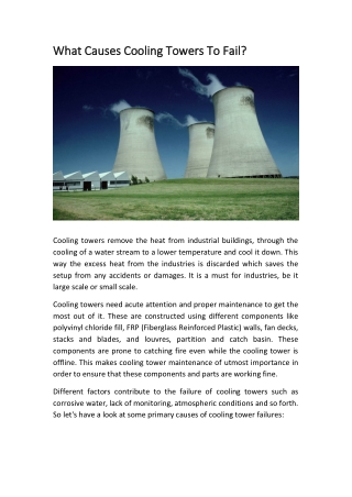 What Causes Cooling Towers to Fail?