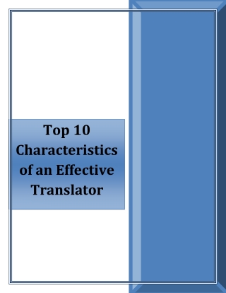 Top 10 Characteristics of an Effective Translator