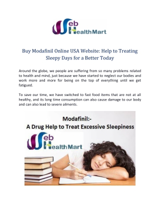 Modafinil For Sale:- A Drug Help to Treat Excessive Sleepiness