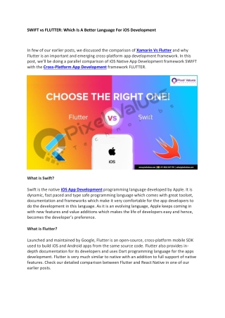 #SWIFT vs #FLUTTER: Which Is A Better Language For #iOSDevelopment