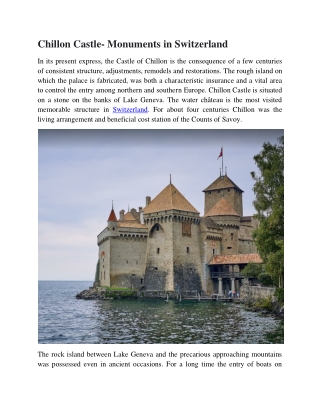 Chillon Castle- Monuments in Switzerland