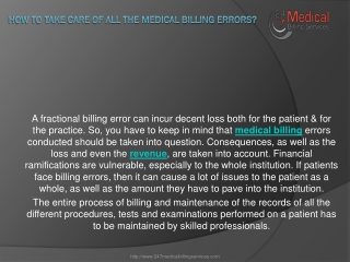 How to take care of all the Medical Billing Errors?