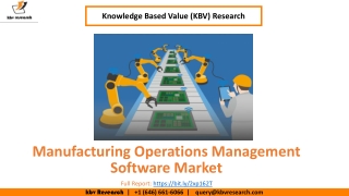 Manufacturing Operations Management Software Market size is expected to reach $14.6 billion by 2025 - KBV Research