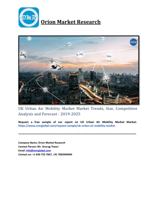 North American Urban Air Mobility Market Size, Segmentation, Share, Forecast, Analysis, Industry Report to 2025