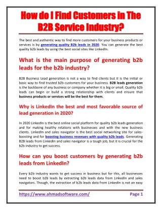 How do I find first customers in the B2B service industry