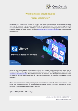 Why businesses should develop Portals with Liferay?