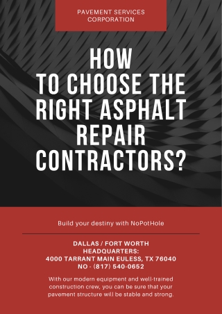 How To Choose The Right Asphalt Repair Contractors?