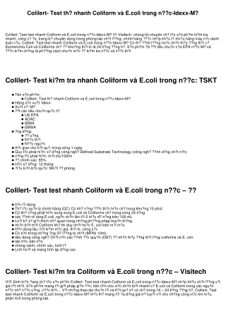 Colilert- Test test nhanh Coliform và E.coli trong nước-Idexx-Mỹ