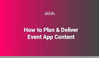 Creating Event App Content | AIDA