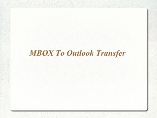 MBOX to Outlook Migration