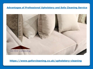 Advantages of Professional Upholstery and Sofa Cleaning Service