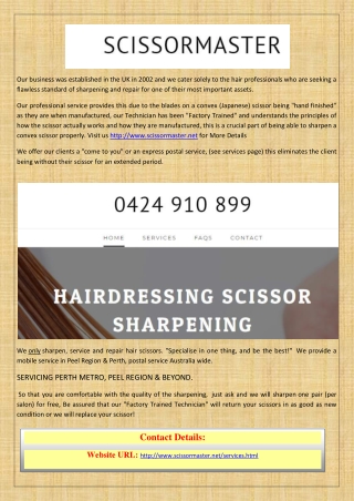 Get Online Hair Scissors Repair via scissormaster