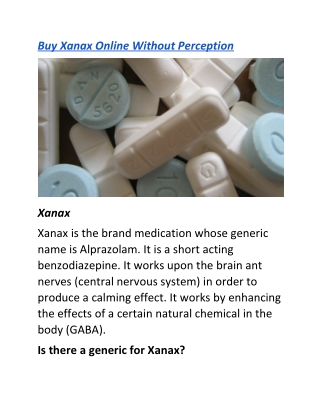 Buy Xanax Online Without Perception