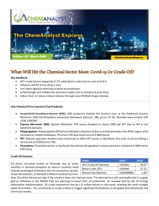 Polymer Industry Tumbles; Oil Price War and Covid-19 Worst Encounters yet!