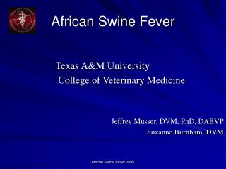 African Swine Fever