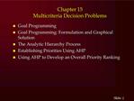 Chapter 15 Multicriteria Decision Problems