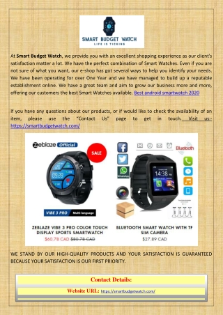 Buy Online android smartwatch 2020