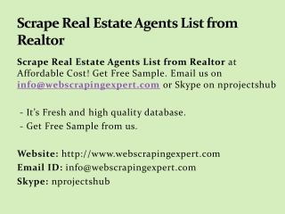 Scrape Real Estate Agents List from Realtor
