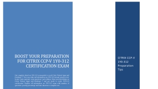 Boost Your Preparation for Citrix CCP-V 1Y0-312 Certification Exam