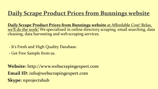 Daily Scrape Product Prices from Bunnings website