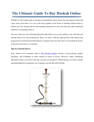 The Ultimate Guide To Buy Hookah Online