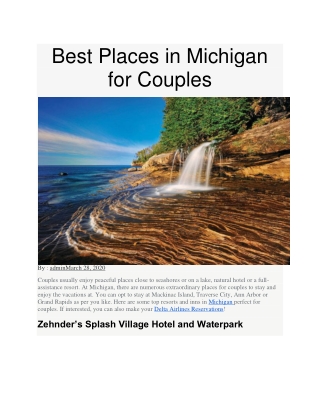 Best Places in Michigan for Couples