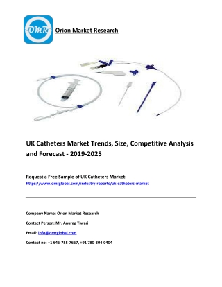 UK Catheters Market  Size, Segmentation, Share, Forecast, Analysis, Industry Report to 2025