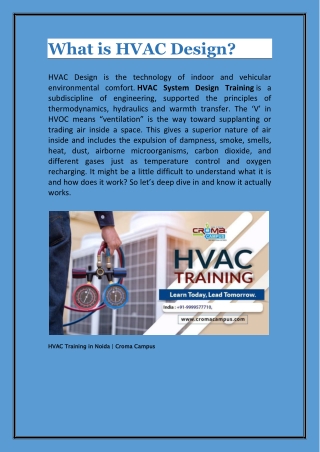 What is hvac design  croma campus