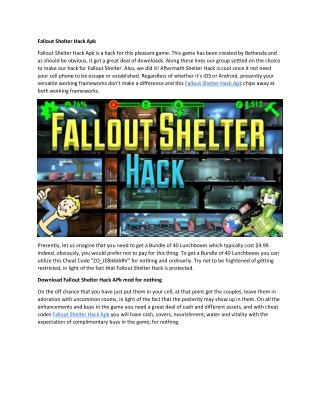 fallout shelter hacked apk download
