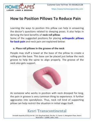 How To Position Pillows To Reduce Pain