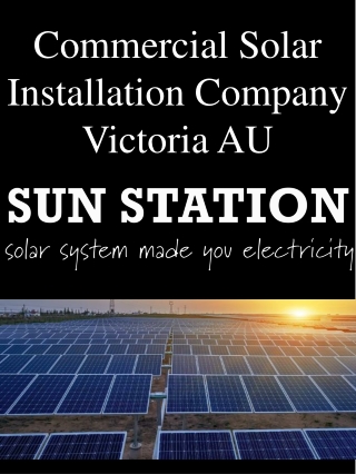 Commercial Solar Installation Company Victoria AU