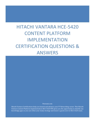 Hitachi Vantara HCE-5420 Content Platform implementation Certification