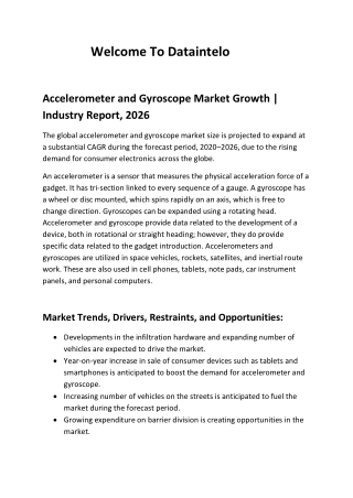 Accelerometer and Gyroscope Market Growth | Industry Report, 2026