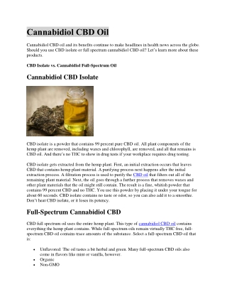 Cannabidiol CBD Oil