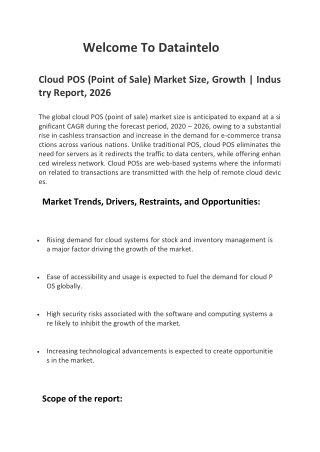 Cloud POS (Point of Sale) Market Size, Growth | Industry Report, 2026