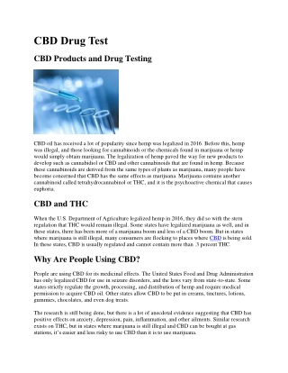 CBD Drug Test