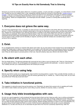 10 Tips on Just How to Assist A Person Who is Grieving