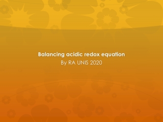 Balancing acidic redox eq