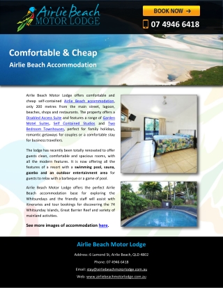 Comfortable & Cheap Airlie Beach Accommodation