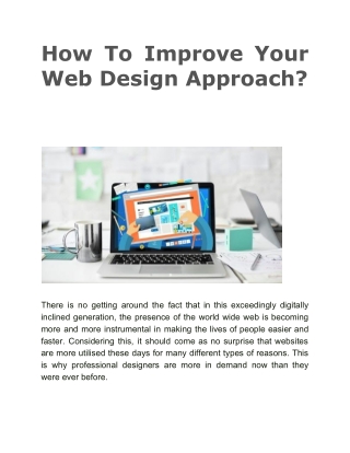 How To Improve Your Web Design Approach?