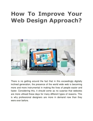 How To Improve Your Web Design Approach?